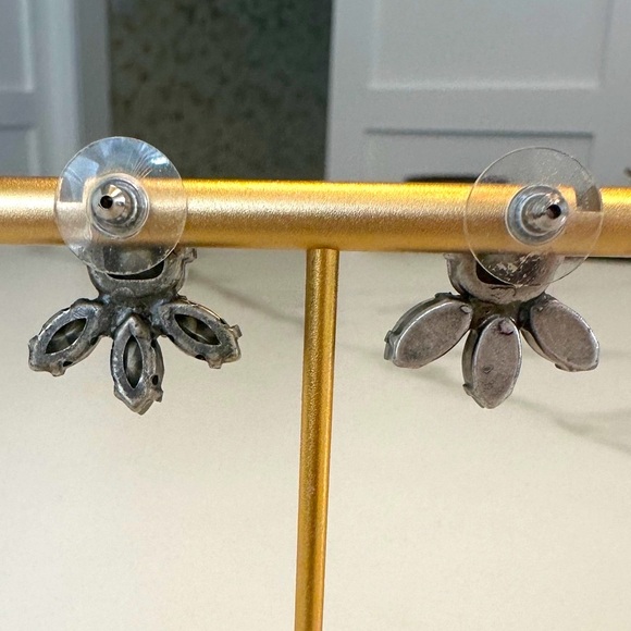 TOVA Light Sapphire and Amethyst Swarovski Crystal Earrings in Antique Silver - Picture 10 of 13